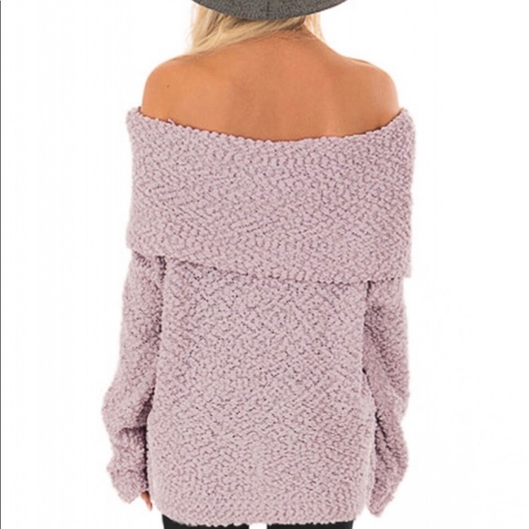 Pink Off The Shoulder Comfy Sweater Size Medium - Picture 5 of 7